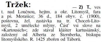 Tržek ve starých dokumentech